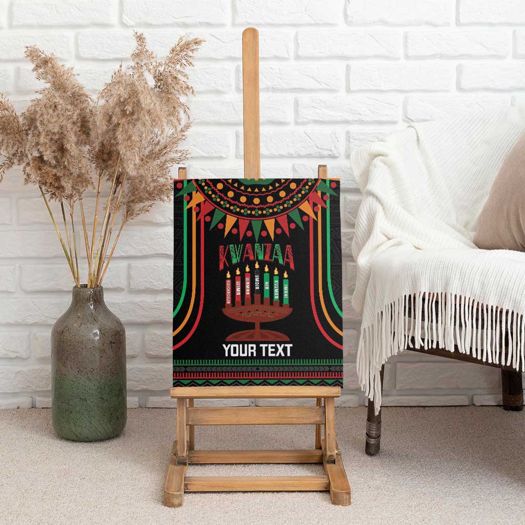 Personalized African-American Kwanzaa Canvas Wall Art Kinara Candles African Pattern - Wonder Print Shop