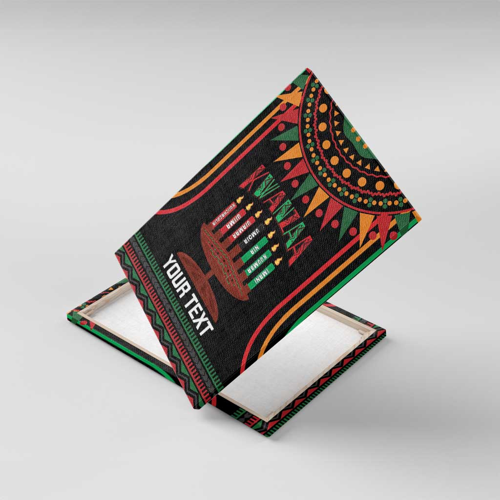 Personalized African-American Kwanzaa Canvas Wall Art Kinara Candles African Pattern - Wonder Print Shop