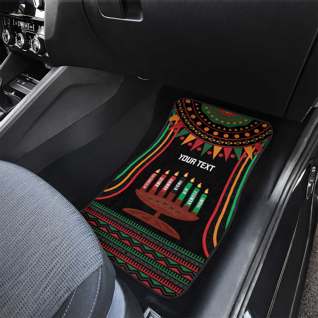 Personalized African-American Kwanzaa Car Mats Kinara Candles African Pattern - Wonder Print Shop
