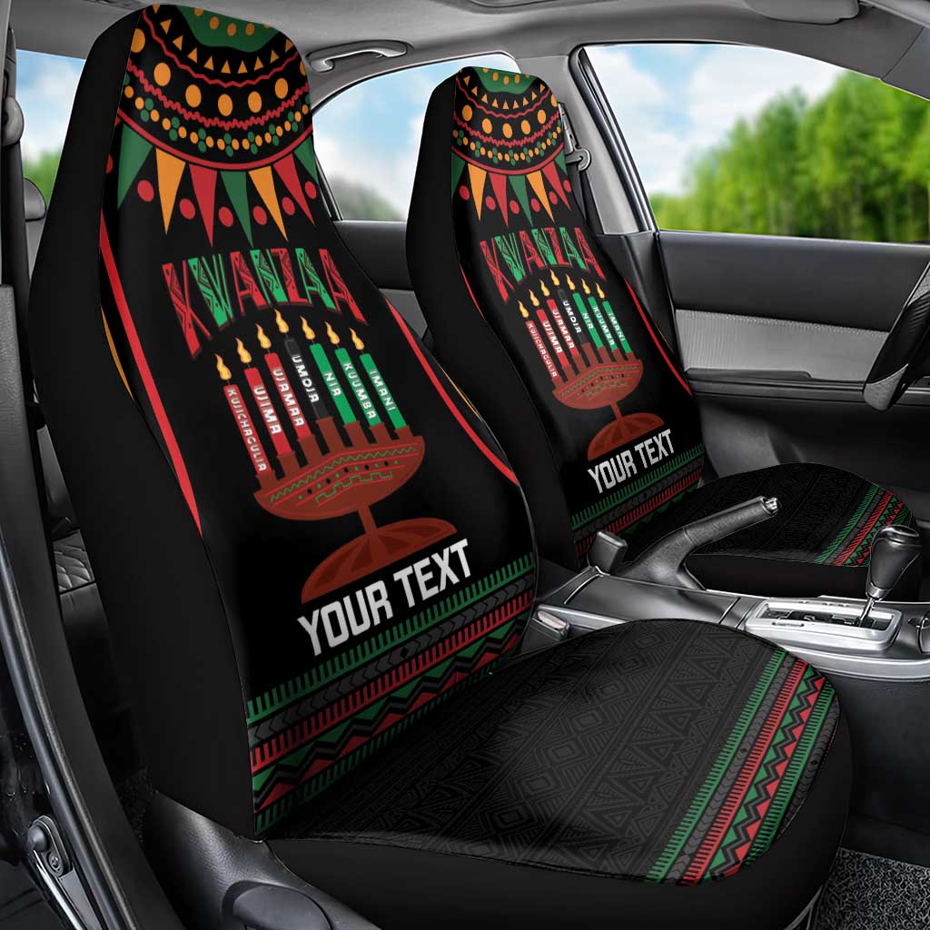 Personalized African-American Kwanzaa Car Seat Cover Kinara Candles African Pattern - Wonder Print Shop