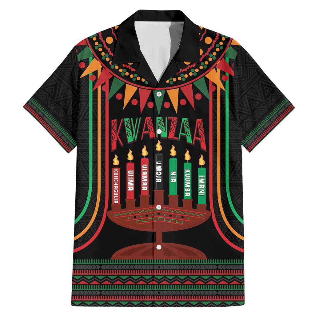 Personalized African-American Kwanzaa Family Matching Mermaid Dress and Hawaiian Shirt Kinara Candles African Pattern - Wonder Print Shop