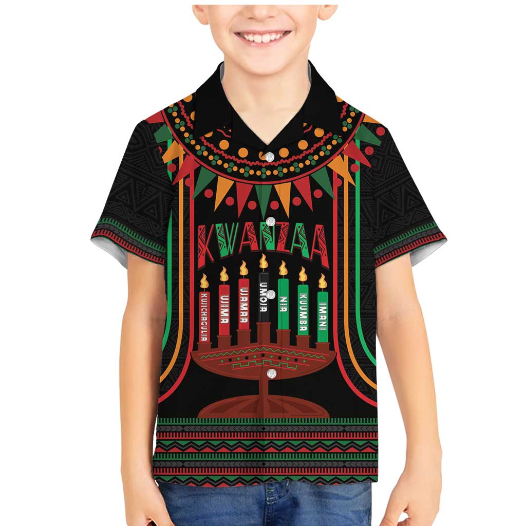 Personalized African-American Kwanzaa Family Matching Mermaid Dress and Hawaiian Shirt Kinara Candles African Pattern - Wonder Print Shop