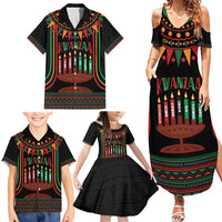 Personalized African-American Kwanzaa Family Matching Summer Maxi Dress and Hawaiian Shirt Kinara Candles African Pattern - Wonder Print Shop