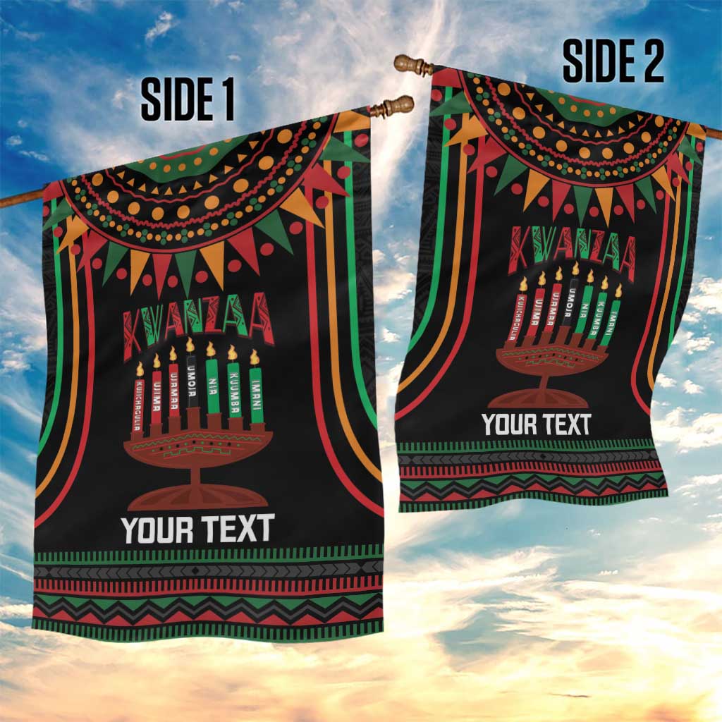 Personalized African-American Kwanzaa Garden Flag Kinara Candles African Pattern - Wonder Print Shop