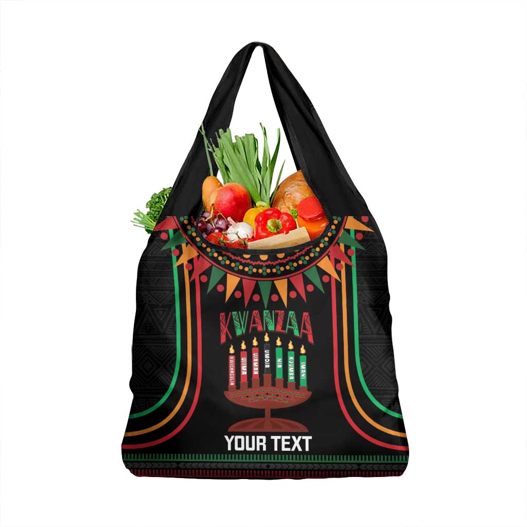 Personalized African-American Kwanzaa Grocery Bag Kinara Candles African Pattern