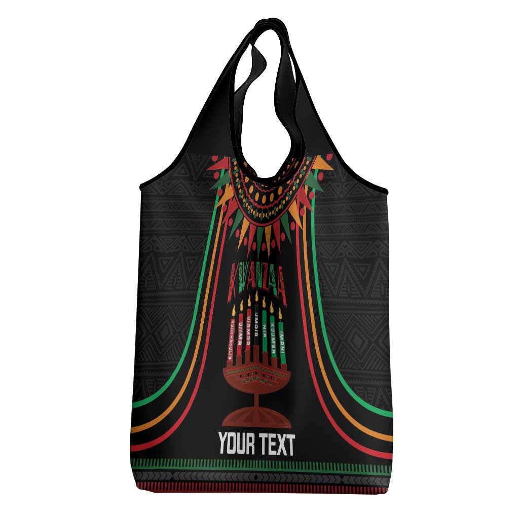 Personalized African-American Kwanzaa Grocery Bag Kinara Candles African Pattern