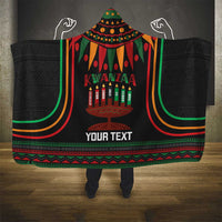 Personalized African-American Kwanzaa Hooded Blanket Kinara Candles African Pattern