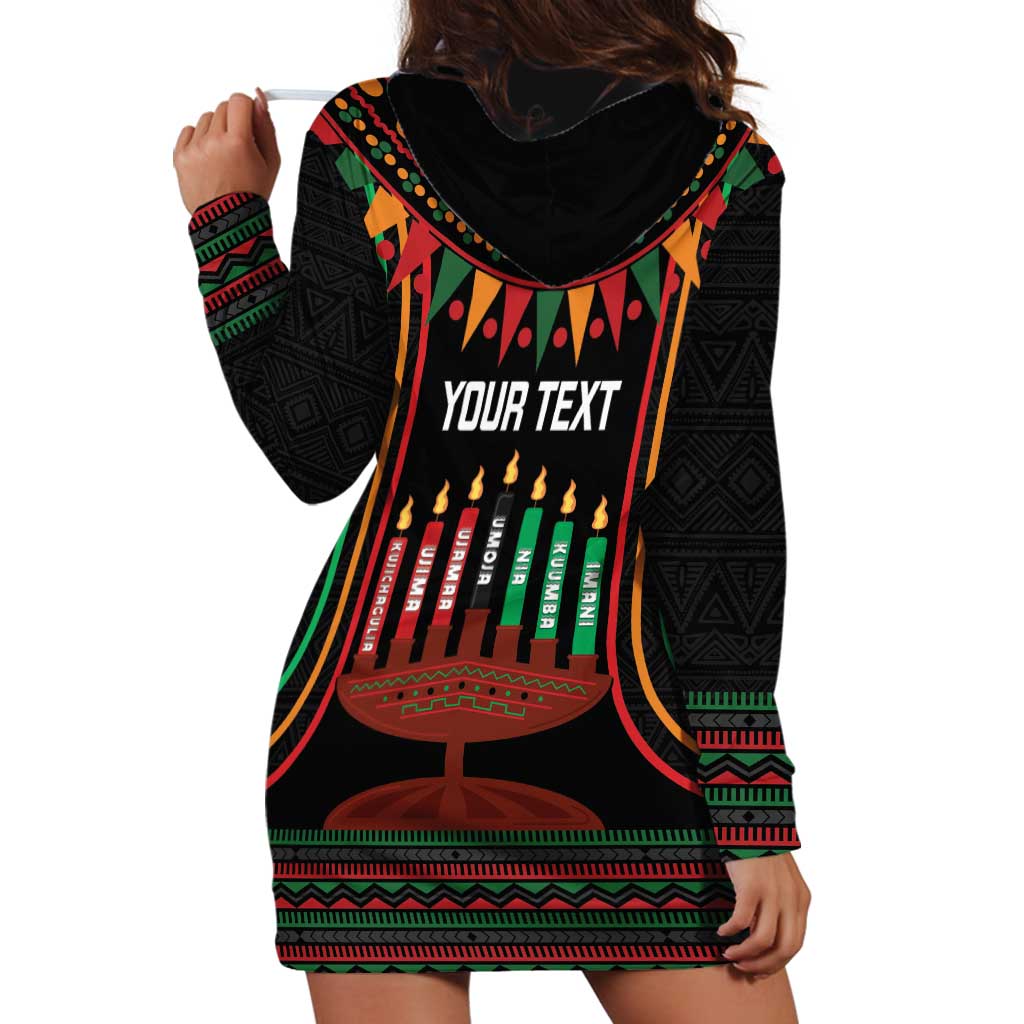 Personalized African-American Kwanzaa Hoodie Dress Kinara Candles African Pattern - Wonder Print Shop