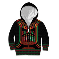 Personalized African-American Kwanzaa Kid Hoodie Kinara Candles African Pattern - Wonder Print Shop