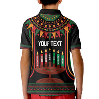 Personalized African-American Kwanzaa Kid Polo Shirt Kinara Candles African Pattern - Wonder Print Shop