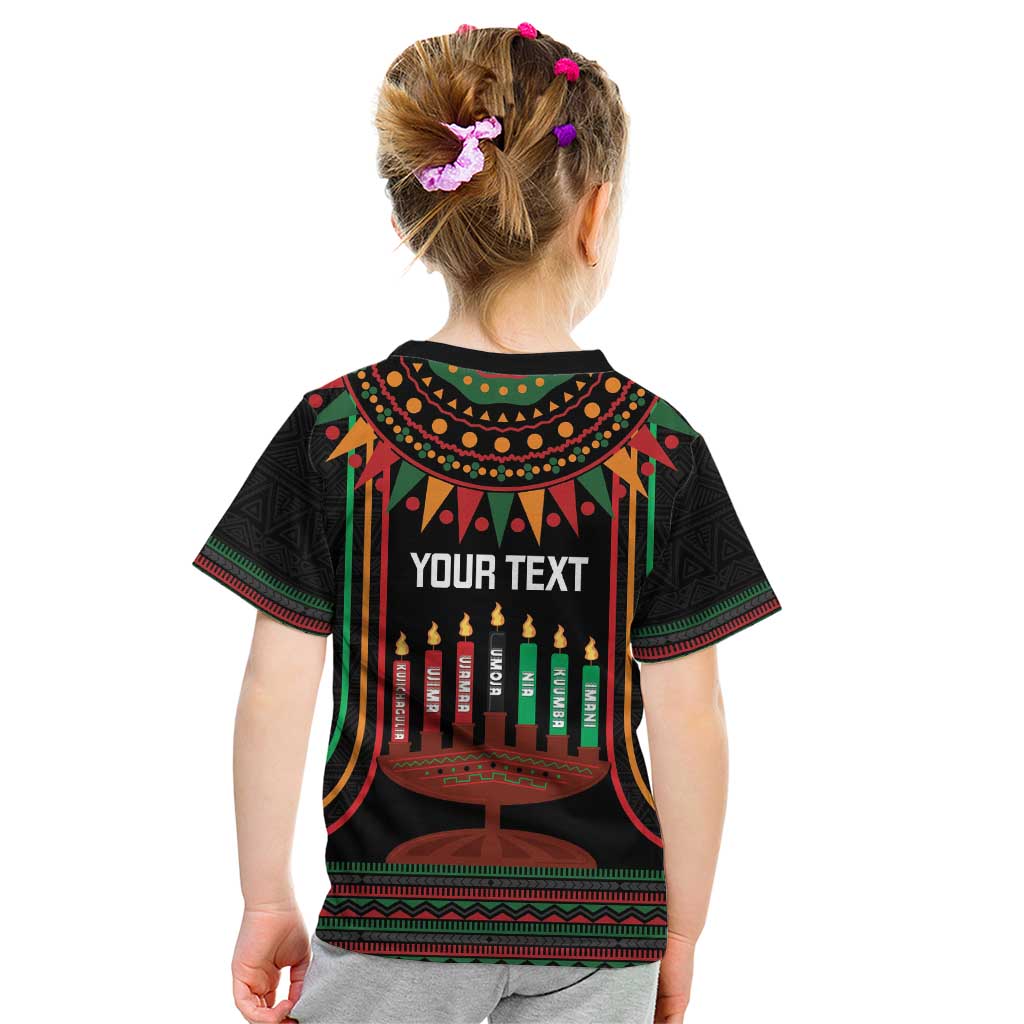 Personalized African-American Kwanzaa Kid T Shirt Kinara Candles African Pattern - Wonder Print Shop