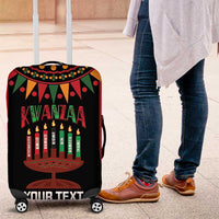 Personalized African-American Kwanzaa Luggage Cover Kinara Candles African Pattern - Wonder Print Shop