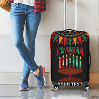 Personalized African-American Kwanzaa Luggage Cover Kinara Candles African Pattern - Wonder Print Shop