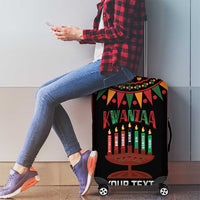 Personalized African-American Kwanzaa Luggage Cover Kinara Candles African Pattern - Wonder Print Shop
