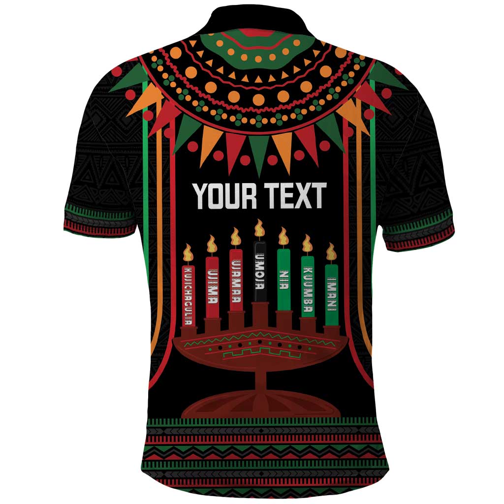 Personalized African-American Kwanzaa Polo Shirt Kinara Candles African Pattern - Wonder Print Shop