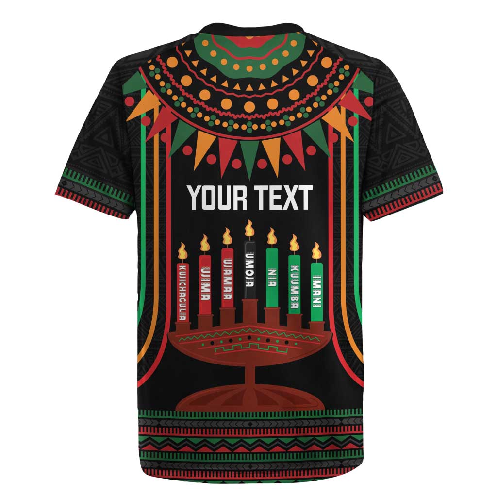 Personalized African-American Kwanzaa Rugby Jersey Kinara Candles African Pattern - Wonder Print Shop
