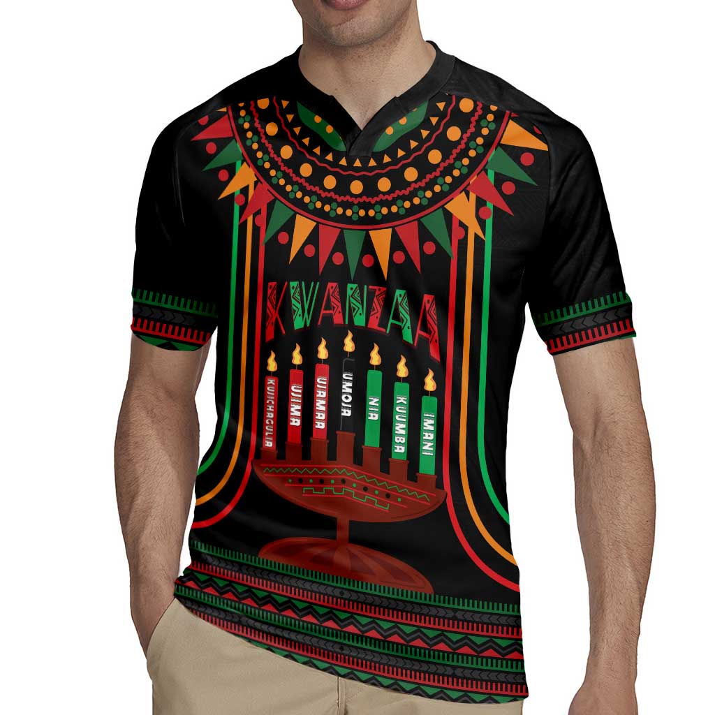 Personalized African-American Kwanzaa Rugby Jersey Kinara Candles African Pattern - Wonder Print Shop