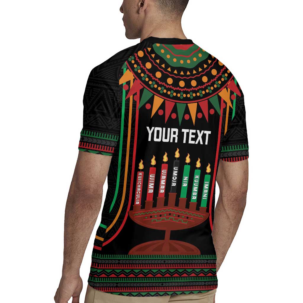 Personalized African-American Kwanzaa Rugby Jersey Kinara Candles African Pattern - Wonder Print Shop