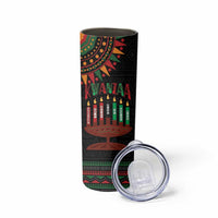 Personalized African-American Kwanzaa Skinny Tumbler Kinara Candles African Pattern - Wonder Print Shop