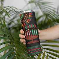 Personalized African-American Kwanzaa Skinny Tumbler Kinara Candles African Pattern - Wonder Print Shop