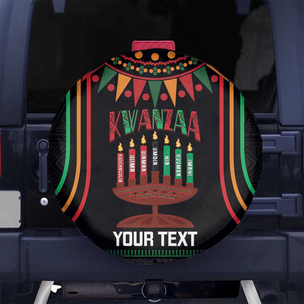 Personalized African-American Kwanzaa Spare Tire Cover Kinara Candles African Pattern - Wonder Print Shop