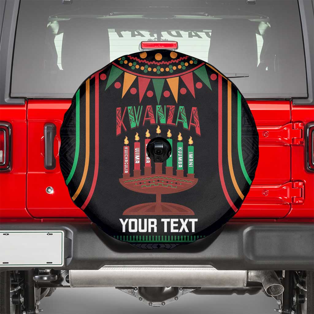 Personalized African-American Kwanzaa Spare Tire Cover Kinara Candles African Pattern - Wonder Print Shop