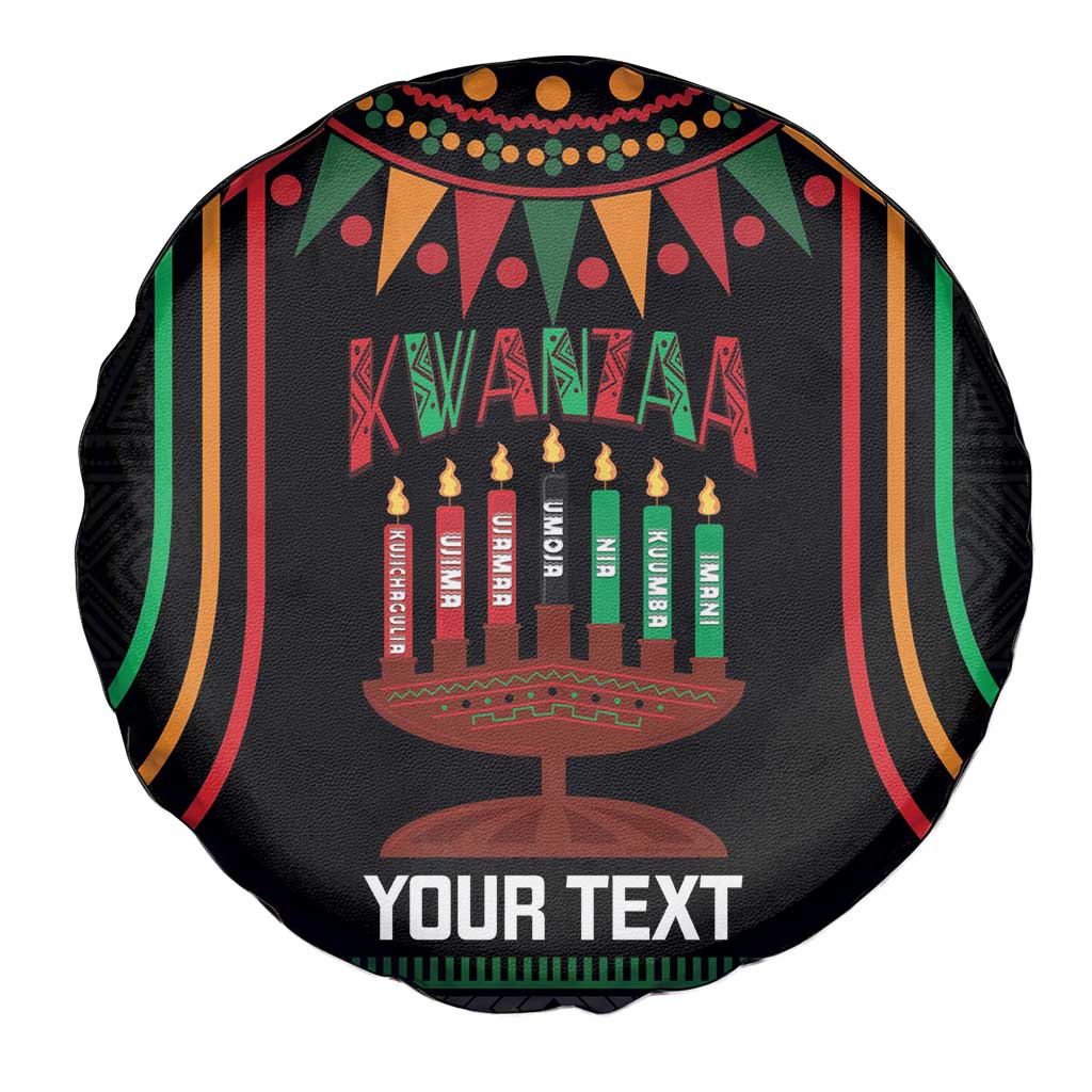 Personalized African-American Kwanzaa Spare Tire Cover Kinara Candles African Pattern - Wonder Print Shop