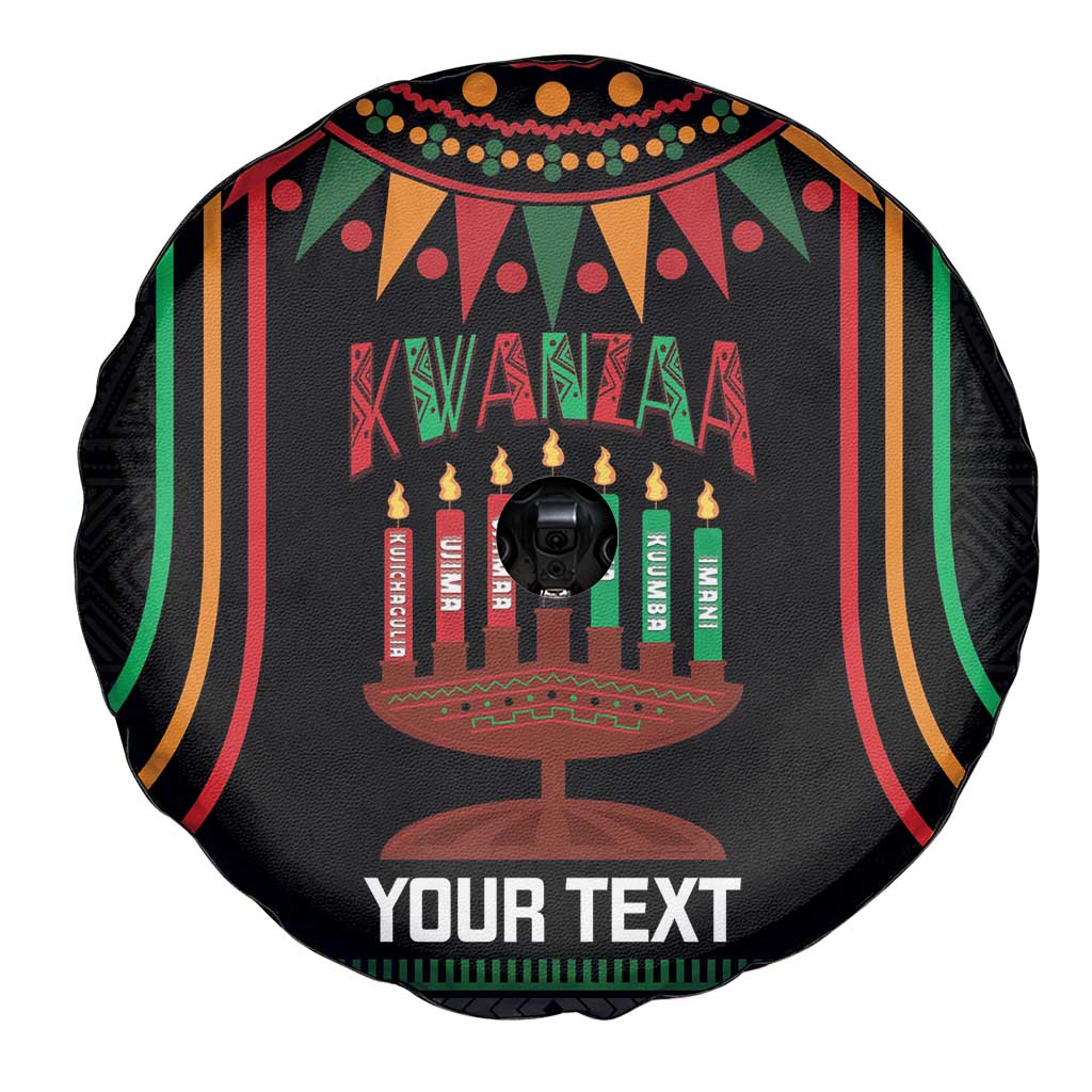 Personalized African-American Kwanzaa Spare Tire Cover Kinara Candles African Pattern - Wonder Print Shop