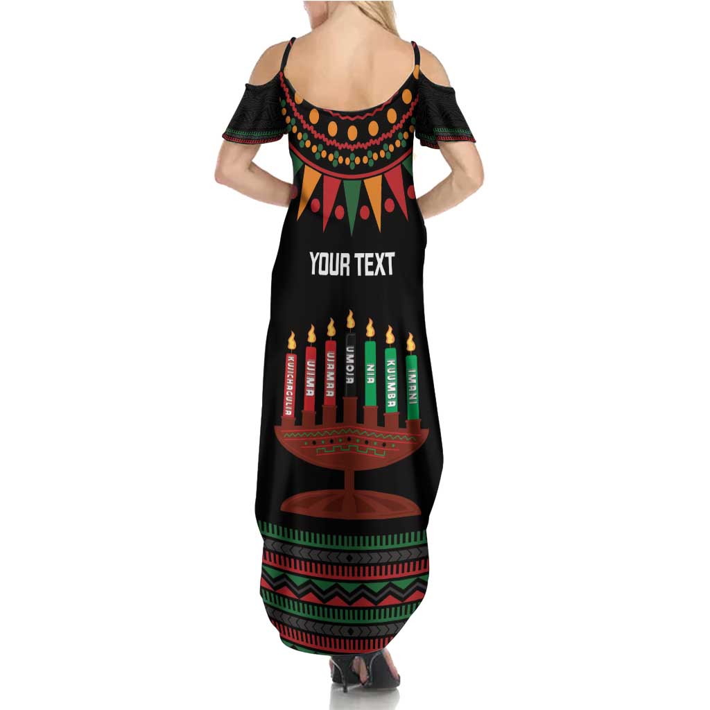 Personalized African-American Kwanzaa Summer Maxi Dress Kinara Candles African Pattern - Wonder Print Shop