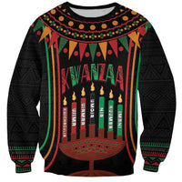 Personalized African-American Kwanzaa Sweatshirt Kinara Candles African Pattern - Wonder Print Shop