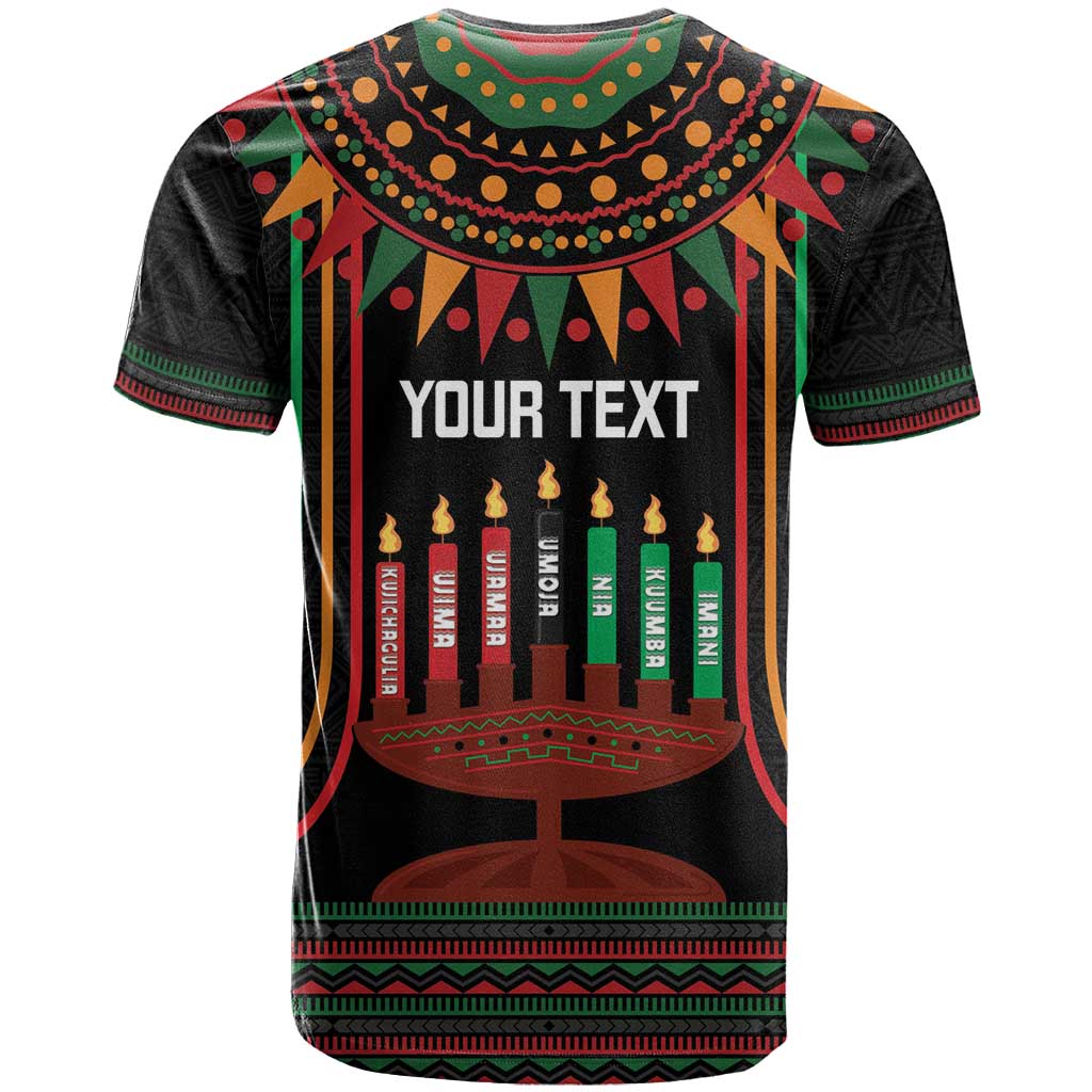 Personalized African-American Kwanzaa T Shirt Kinara Candles African Pattern - Wonder Print Shop