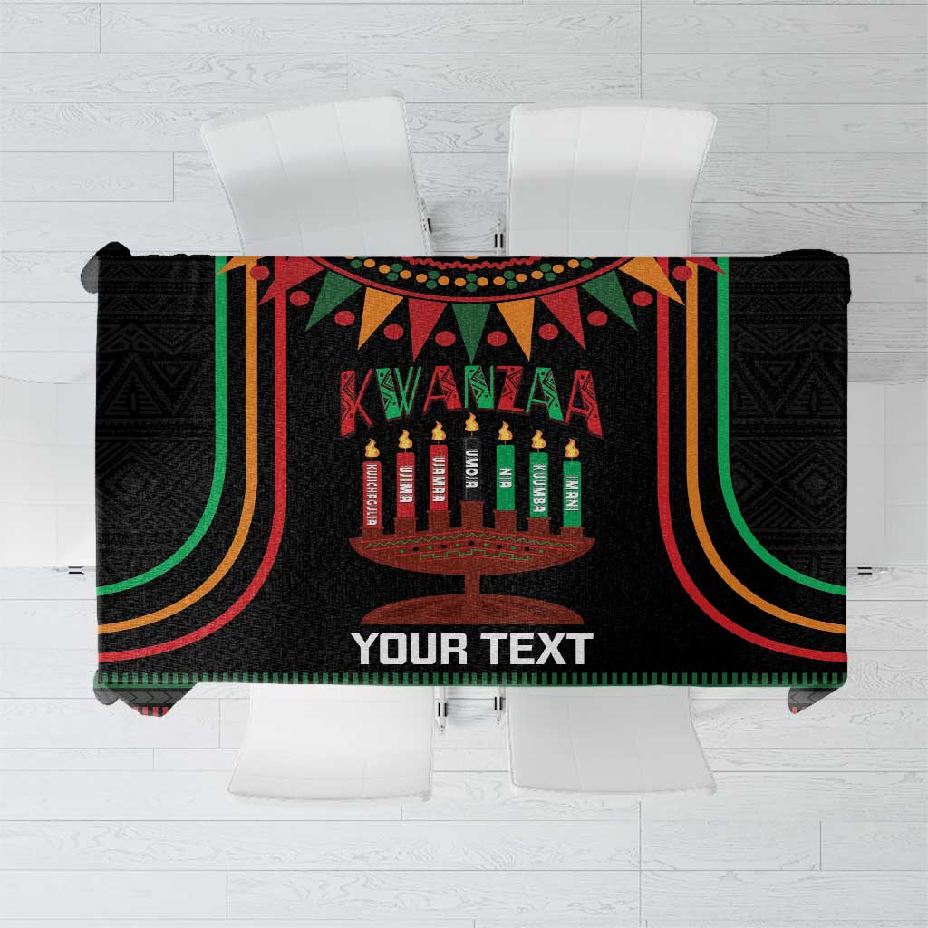 Personalized African-American Kwanzaa Tablecloth Kinara Candles African Pattern - Wonder Print Shop