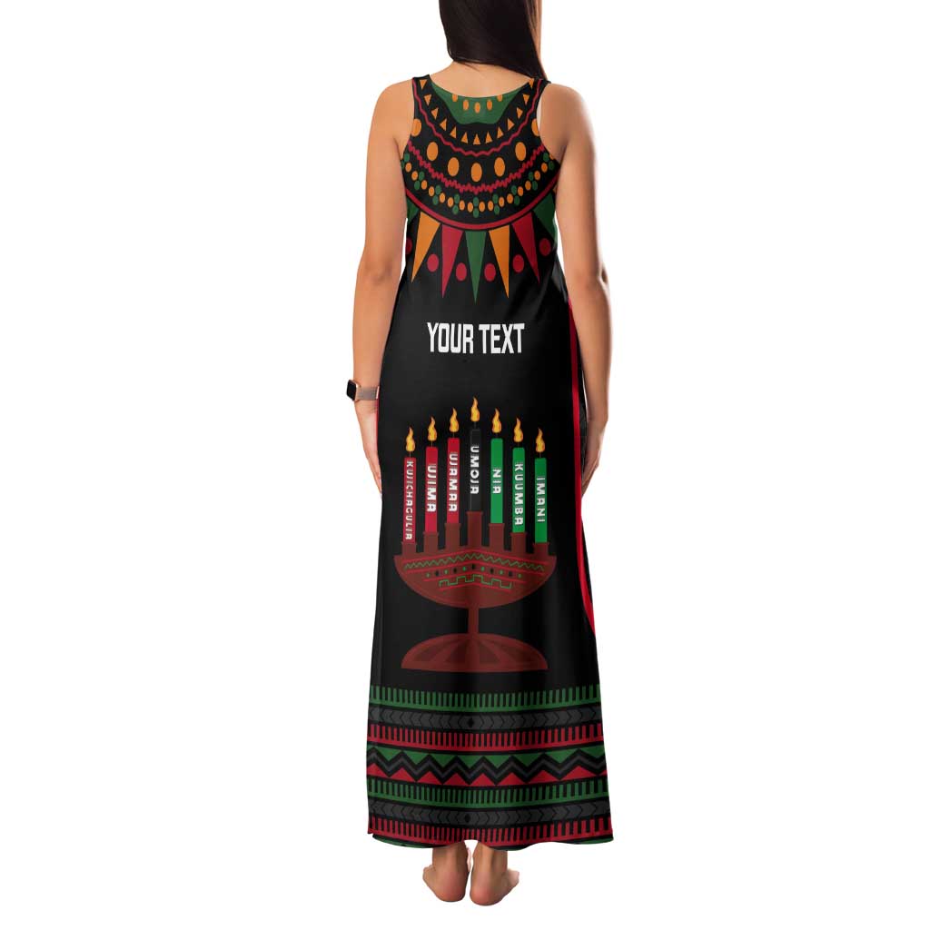 Personalized African-American Kwanzaa Tank Maxi Dress Kinara Candles African Pattern - Wonder Print Shop