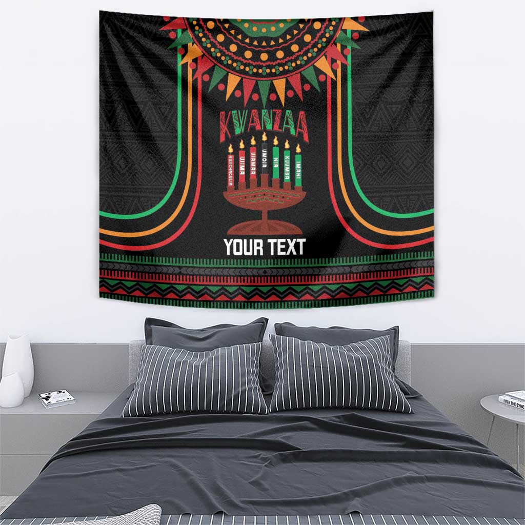 Personalized African-American Kwanzaa Tapestry Kinara Candles African Pattern - Wonder Print Shop