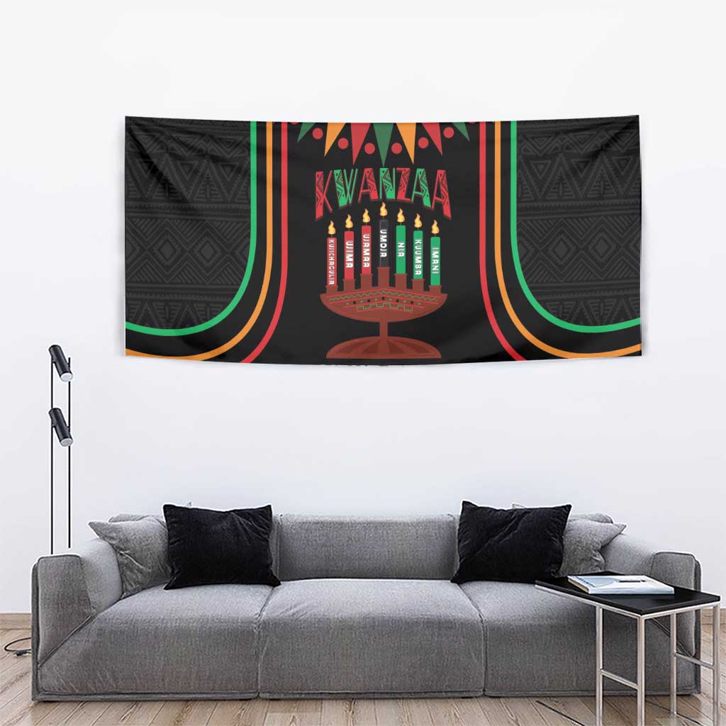 Personalized African-American Kwanzaa Tapestry Kinara Candles African Pattern - Wonder Print Shop