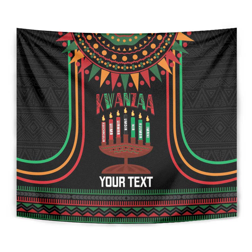 Personalized African-American Kwanzaa Tapestry Kinara Candles African Pattern - Wonder Print Shop