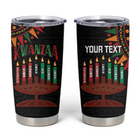 Personalized African-American Kwanzaa Tumbler Cup Kinara Candles African Pattern - Wonder Print Shop