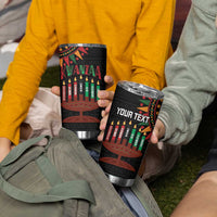 Personalized African-American Kwanzaa Tumbler Cup Kinara Candles African Pattern - Wonder Print Shop