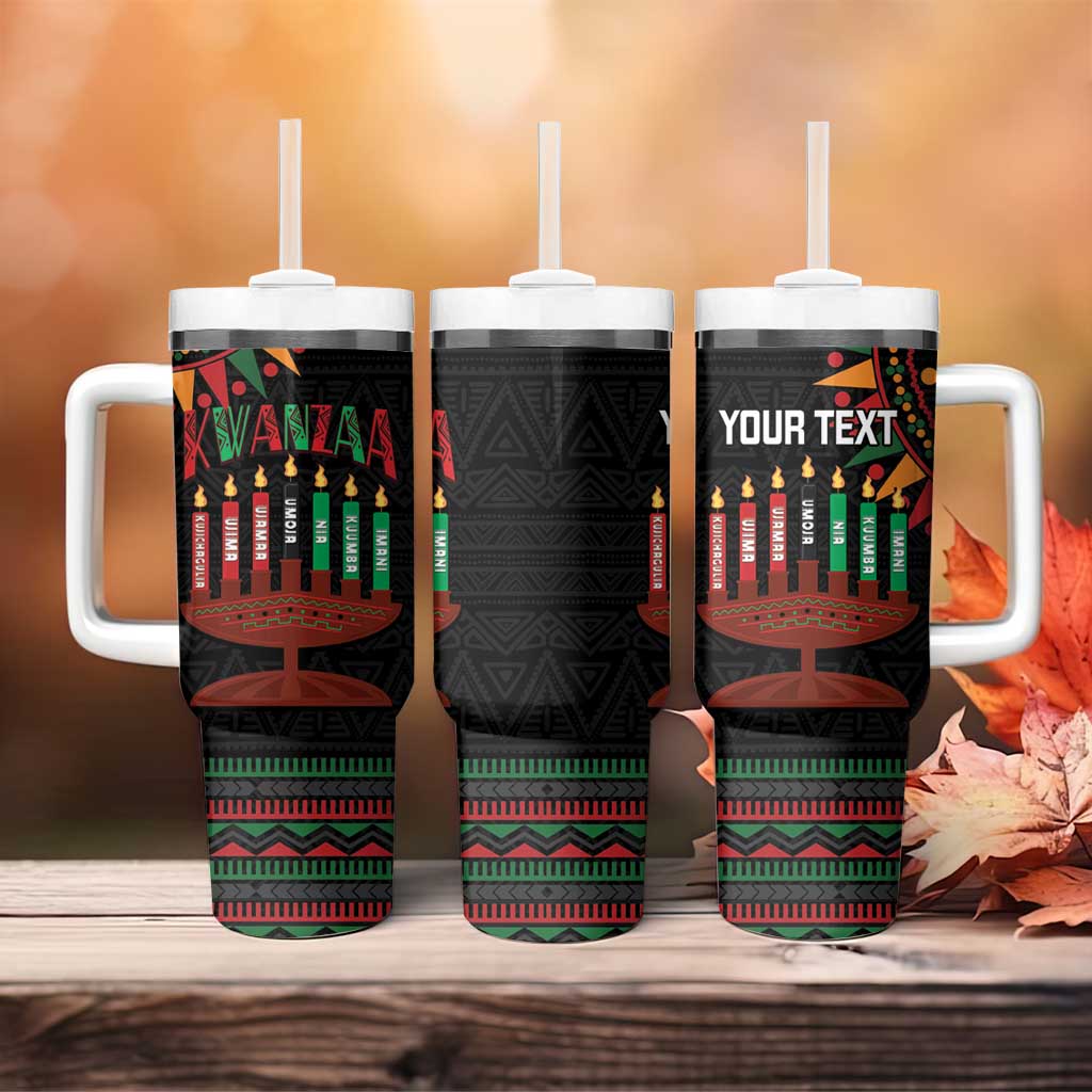 Personalized African-American Kwanzaa Tumbler With Handle Kinara Candles African Pattern - Wonder Print Shop