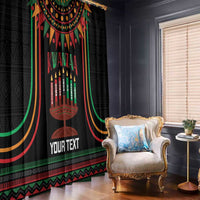 Personalized African-American Kwanzaa Window Curtain Kinara Candles African Pattern - Wonder Print Shop