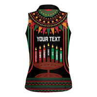 Personalized African-American Kwanzaa Women Sleeveless Polo Shirt Kinara Candles African Pattern - Wonder Print Shop