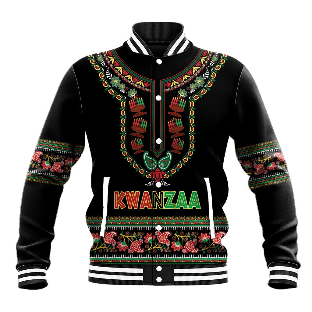 Personalized African-American Kwanzaa Baseball Jacket Dashiki Mix Paisley Pattern - Wonder Print Shop