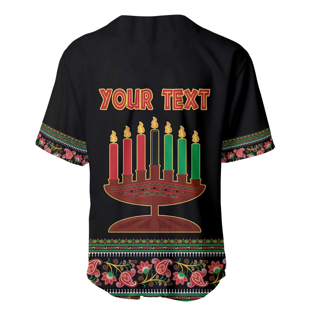 Personalized African-American Kwanzaa Baseball Jersey Dashiki Mix Paisley Pattern - Wonder Print Shop
