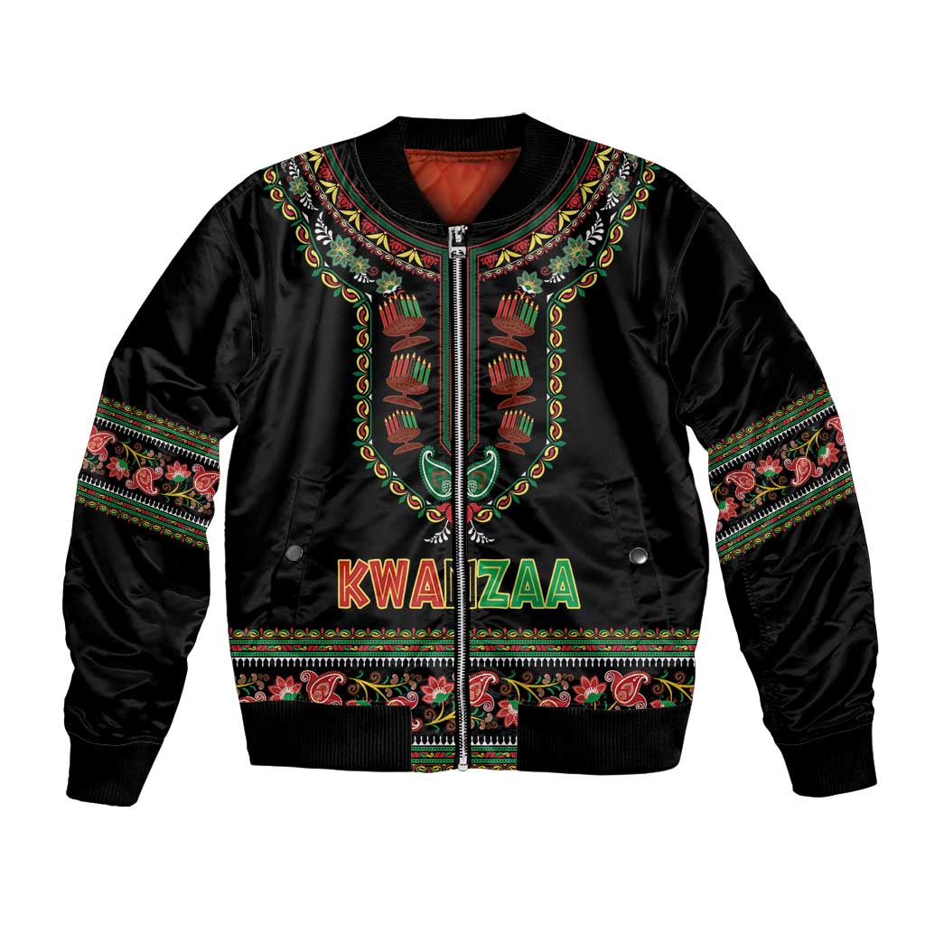 Personalized African-American Kwanzaa Bomber Jacket Dashiki Mix Paisley Pattern - Wonder Print Shop