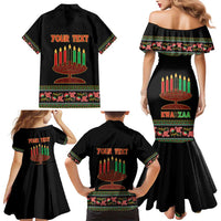 Personalized African-American Kwanzaa Family Matching Mermaid Dress and Hawaiian Shirt Dashiki Mix Paisley Pattern - Wonder Print Shop