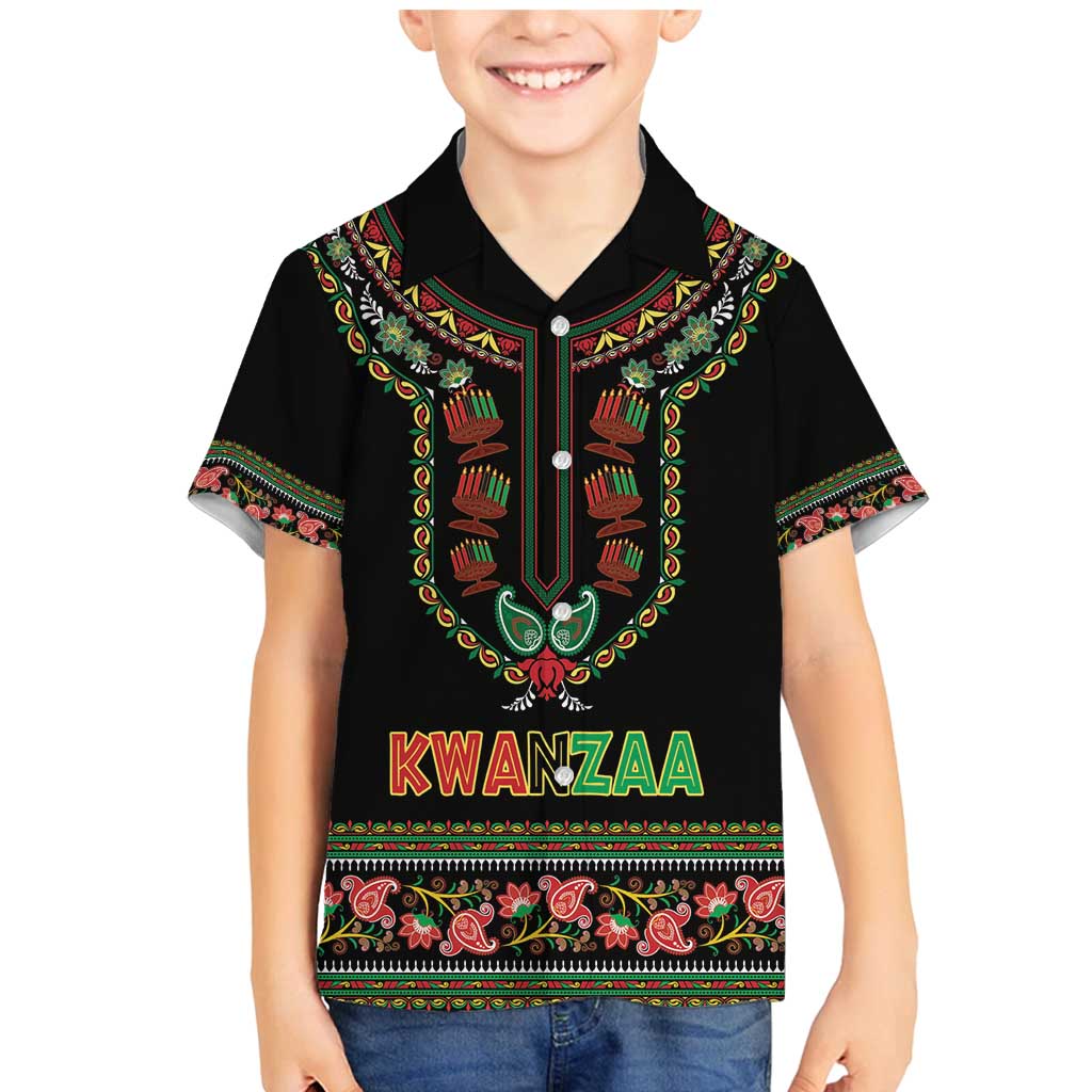 Personalized African-American Kwanzaa Family Matching Mermaid Dress and Hawaiian Shirt Dashiki Mix Paisley Pattern - Wonder Print Shop