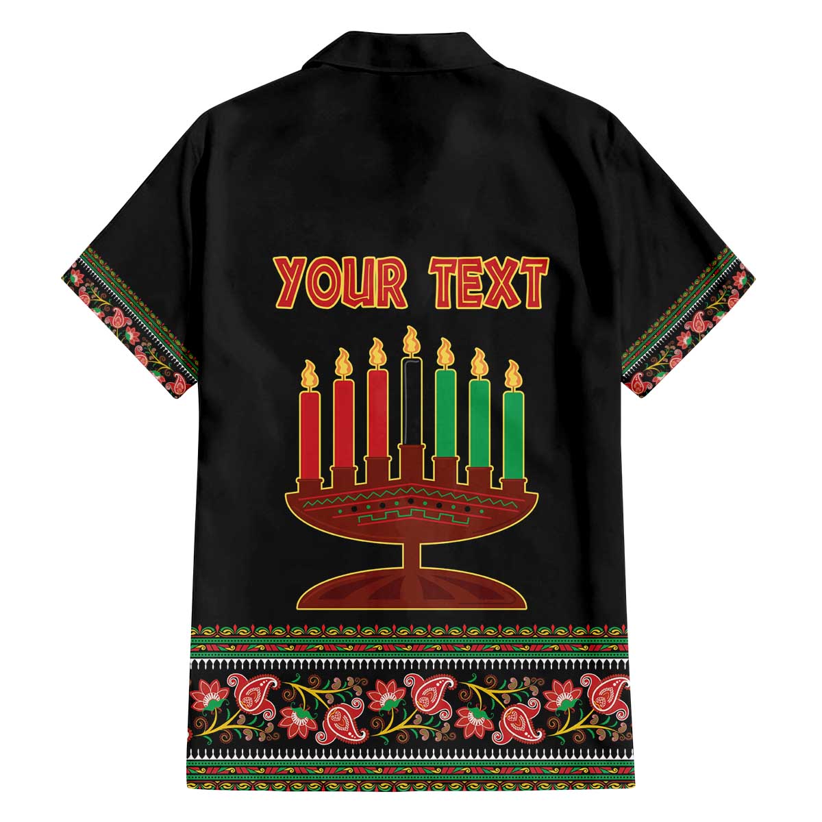 Personalized African-American Kwanzaa Family Matching Off The Shoulder Long Sleeve Dress and Hawaiian Shirt Dashiki Mix Paisley Pattern - Wonder Print Shop