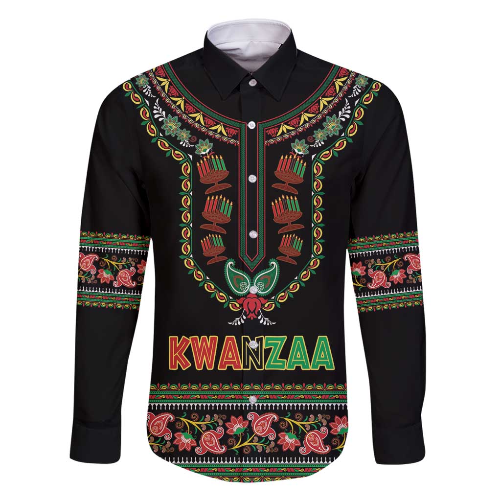 Personalized African-American Kwanzaa Family Matching Off Shoulder Short Dress and Hawaiian Shirt Dashiki Mix Paisley Pattern - Wonder Print Shop