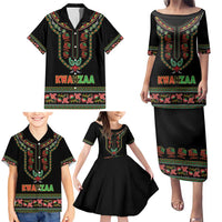 Personalized African-American Kwanzaa Family Matching Puletasi and Hawaiian Shirt Dashiki Mix Paisley Pattern - Wonder Print Shop