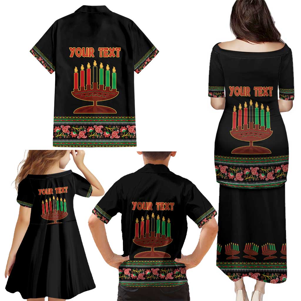 Personalized African-American Kwanzaa Family Matching Puletasi and Hawaiian Shirt Dashiki Mix Paisley Pattern - Wonder Print Shop